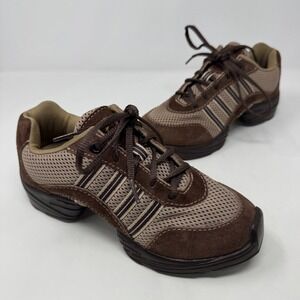 So Danca Split Rubber Sole Dancewear Lace-Up Shoes Sneakers Brown Women's 7.5